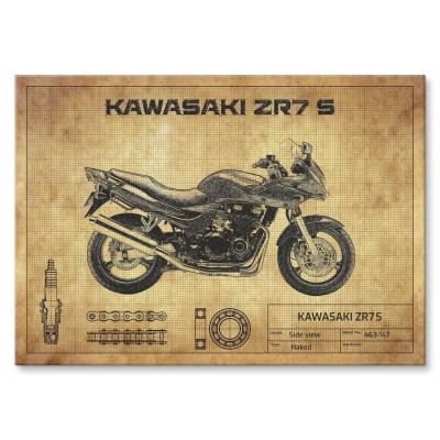 Poster metal Kawasaki ZR7S gift
