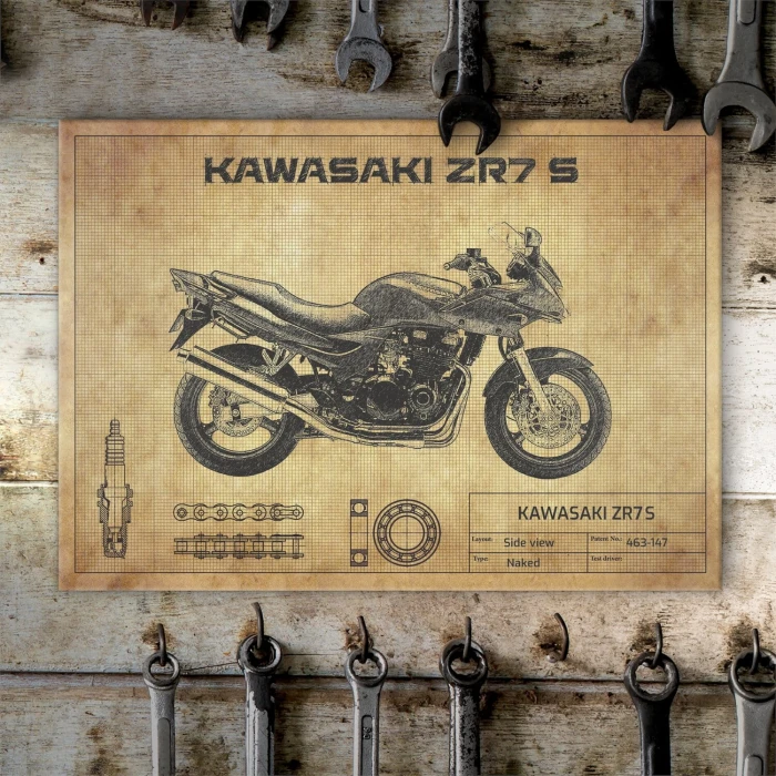 Poster metal Kawasaki ZR7S gift