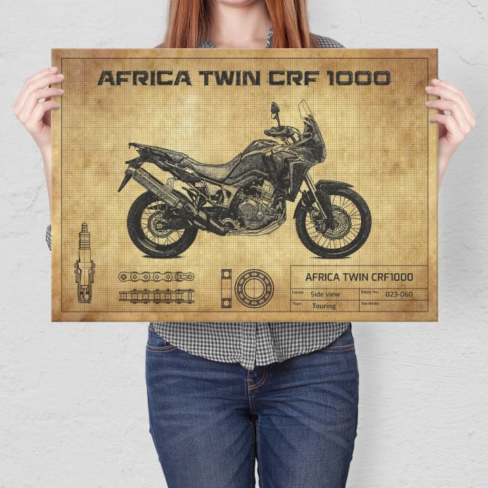 Plakat metalowy Africa Twin CRF1000 Prezent
