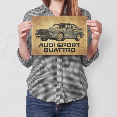 Plakat metalowy Audi Sport Quattro Prezent