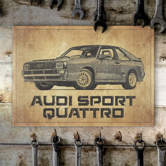 Plakat metalowy Audi Sport Quattro Prezent