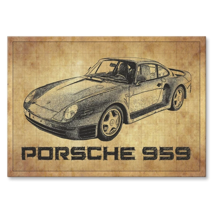 Poster metal Porsche 959 gift