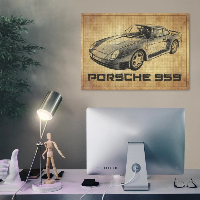 Poster metal Porsche 959 gift