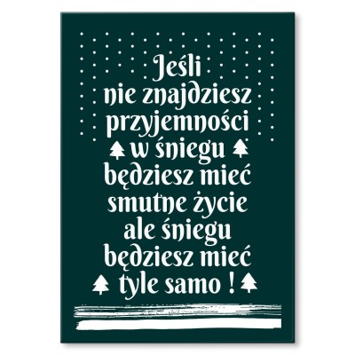 Plakat metalowy Śnieg Prezent
