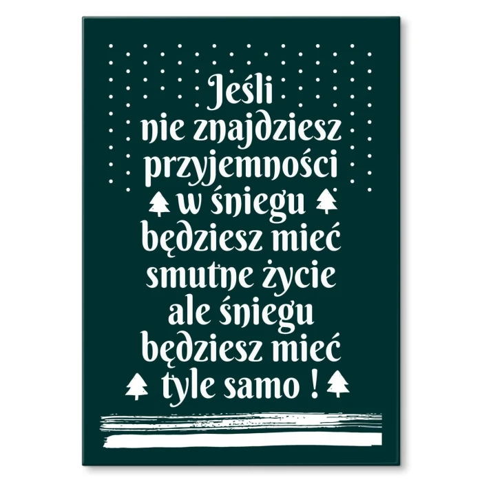 Plakat metalowy Śnieg Prezent