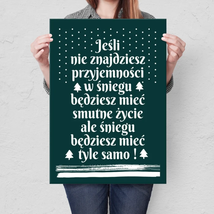 Plakat metalowy Śnieg Prezent