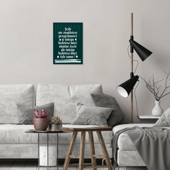 Plakat metalowy Śnieg Prezent