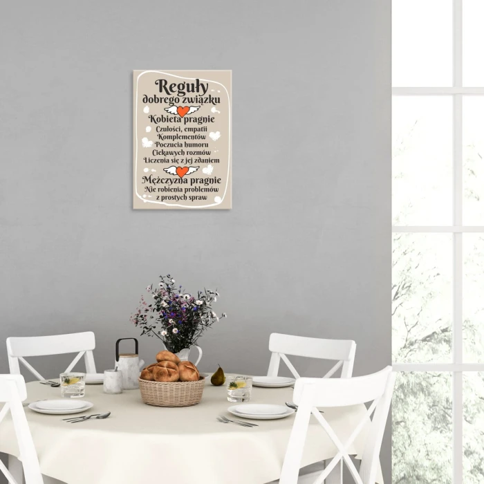 Plakat metalowy Reguły dobrego związku Prezent