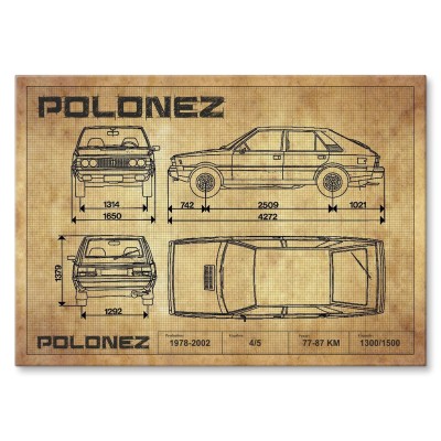 Plakat metalowy Polonez drawing Prezent