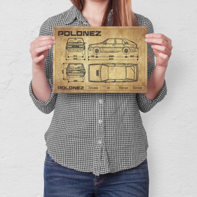 Plakat metalowy Polonez drawing Prezent