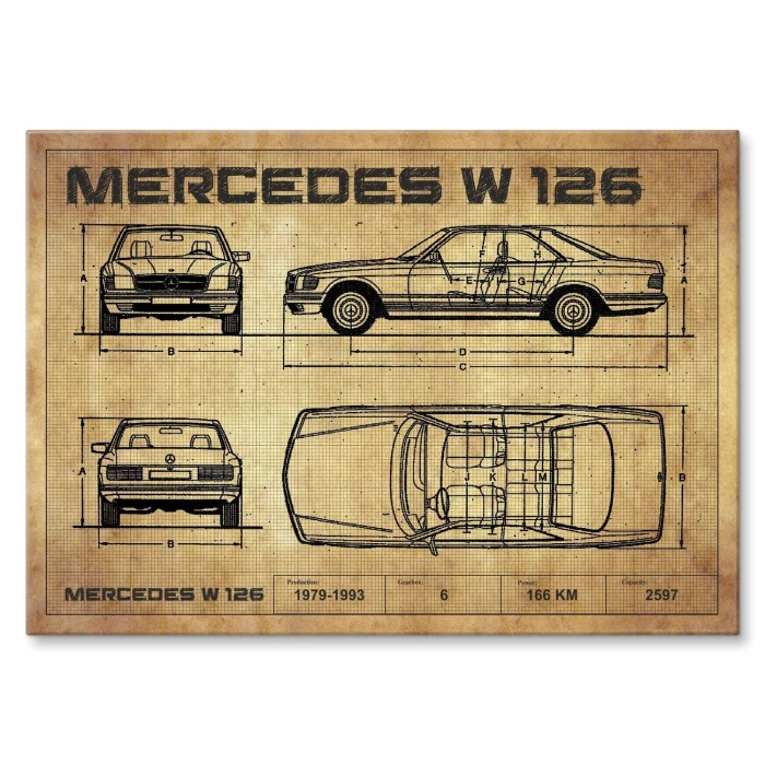 Poster metal W126 drawing gift