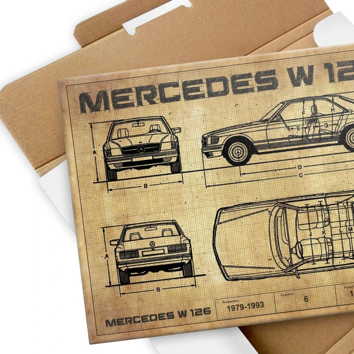 Poster metal W126 drawing gift
