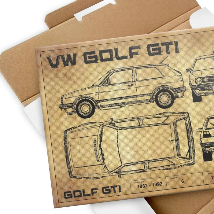 Poster metal Golf GTI drawing gift