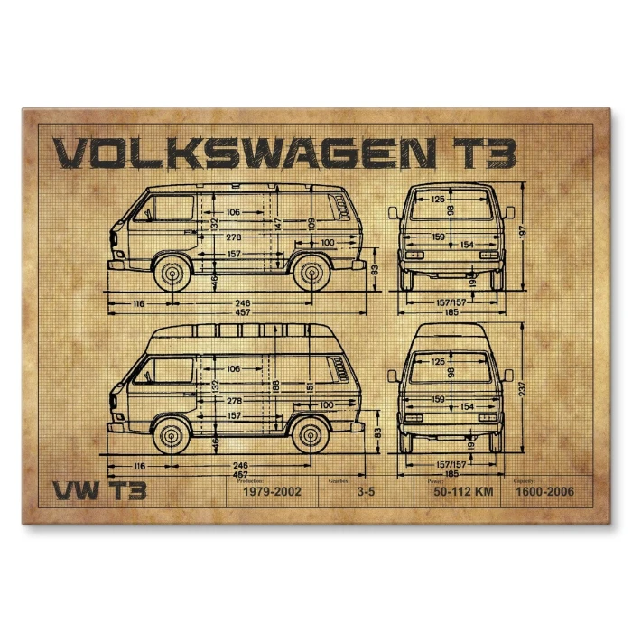 Poster metal VW T3 drawing gift