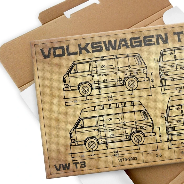 Plakat metalowy VW T3 drawing Prezent