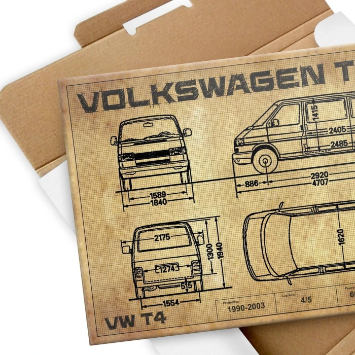 Poster metal VW T4 drawing gift