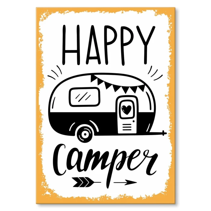 Plakat metalowy happy camper Prezent