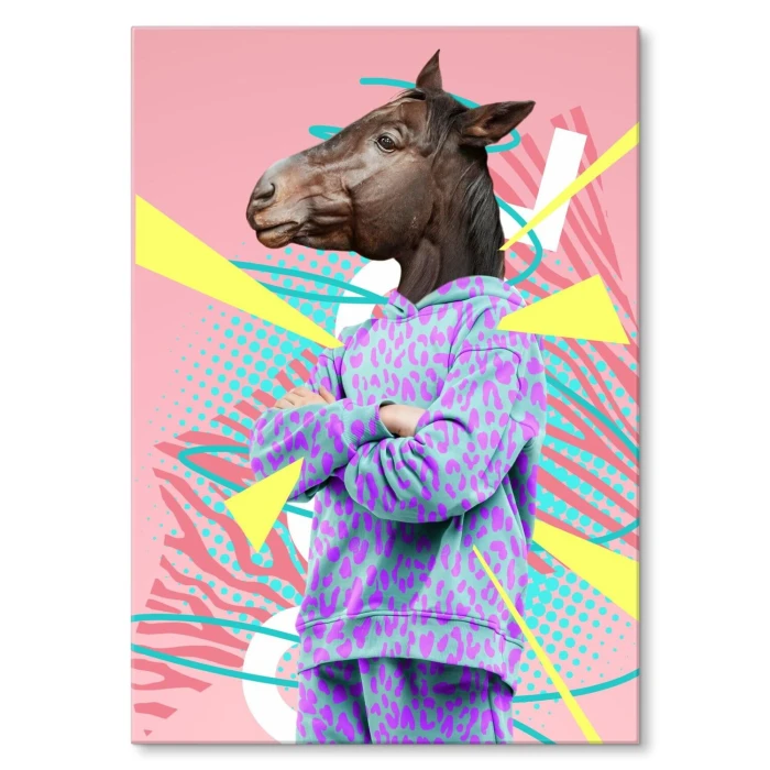 Plakat metalowy horse party Prezent