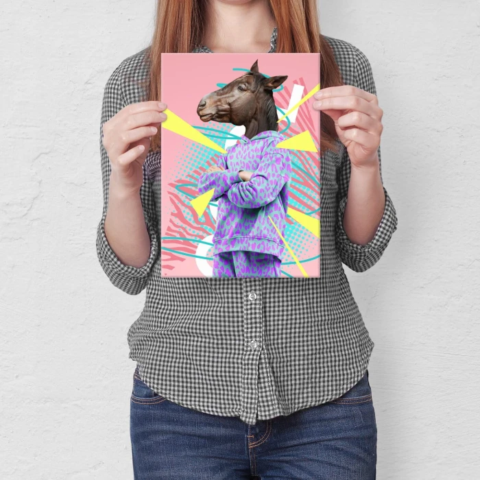Plakat metalowy horse party Prezent