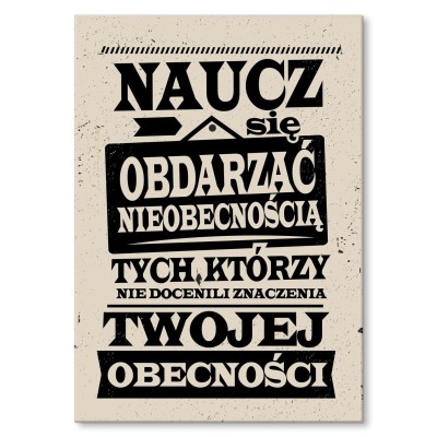 Plakat metalowy Naucz się Prezent