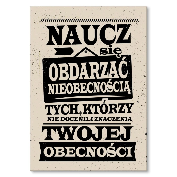 Plakat metalowy Naucz się Prezent