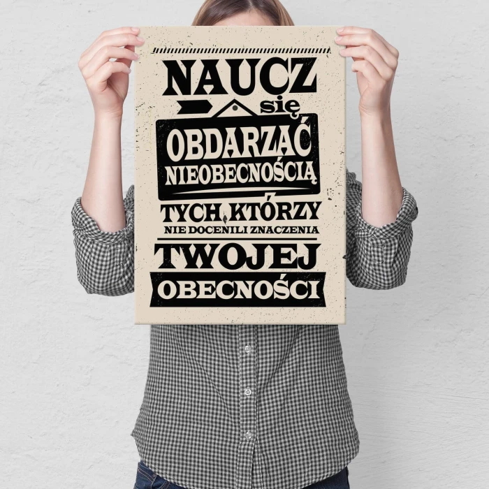 Plakat metalowy Naucz się Prezent