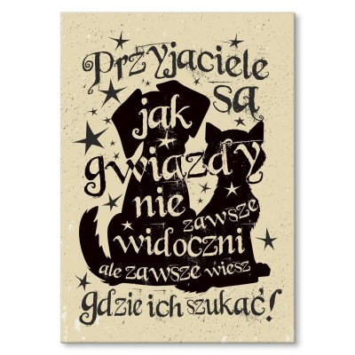 Plakat metalowy Przyjaciele jak gwiazdy Prezent