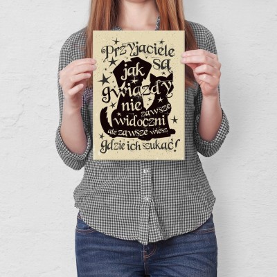 Plakat metalowy Przyjaciele jak gwiazdy Prezent