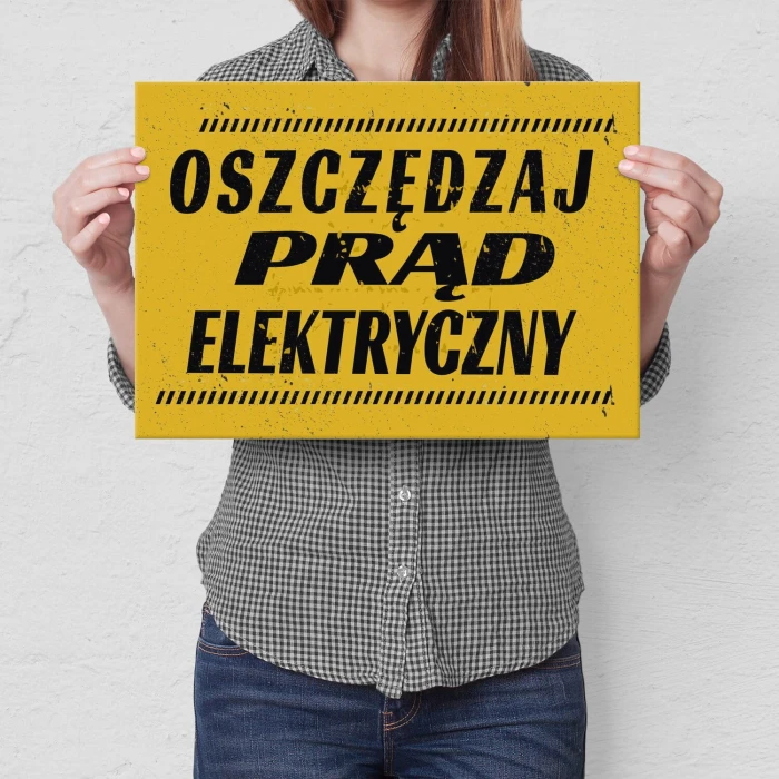 Poster metal oszczędzaj prąd elektryczny gift