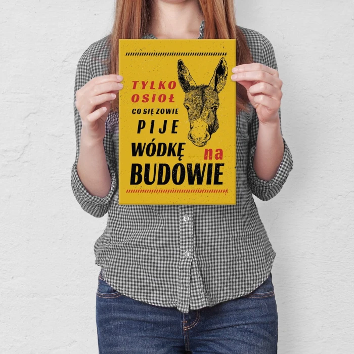 Plakat metalowy tylko osioł Prezent