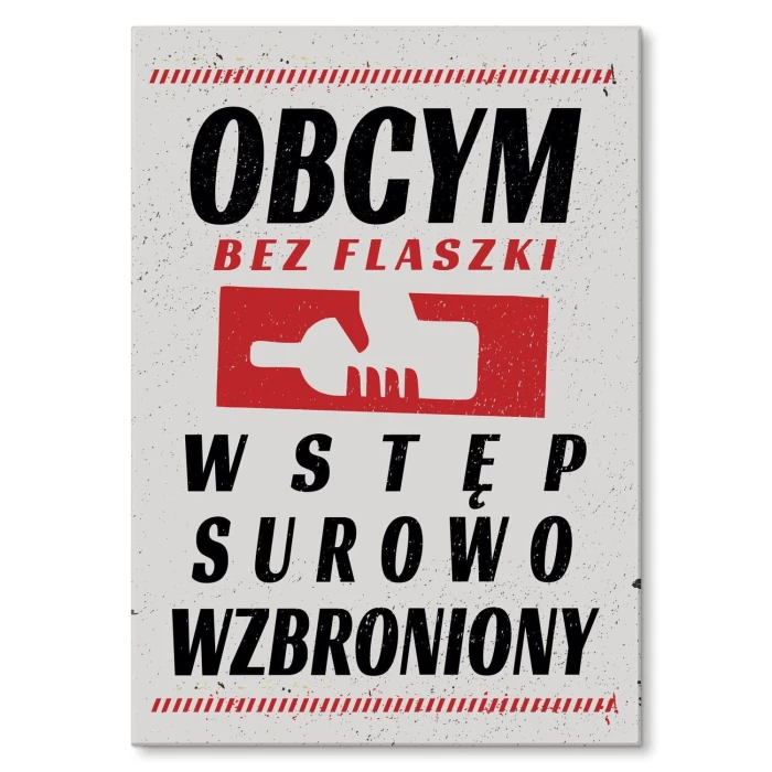 Plakat metalowy obcym bez flaszki Prezent