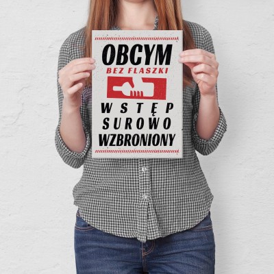 Plakat metalowy obcym bez flaszki Prezent