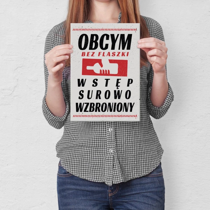 Plakat metalowy obcym bez flaszki Prezent