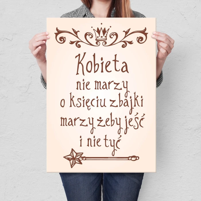 Plakat metalowy Jeść i nie tyć Prezent