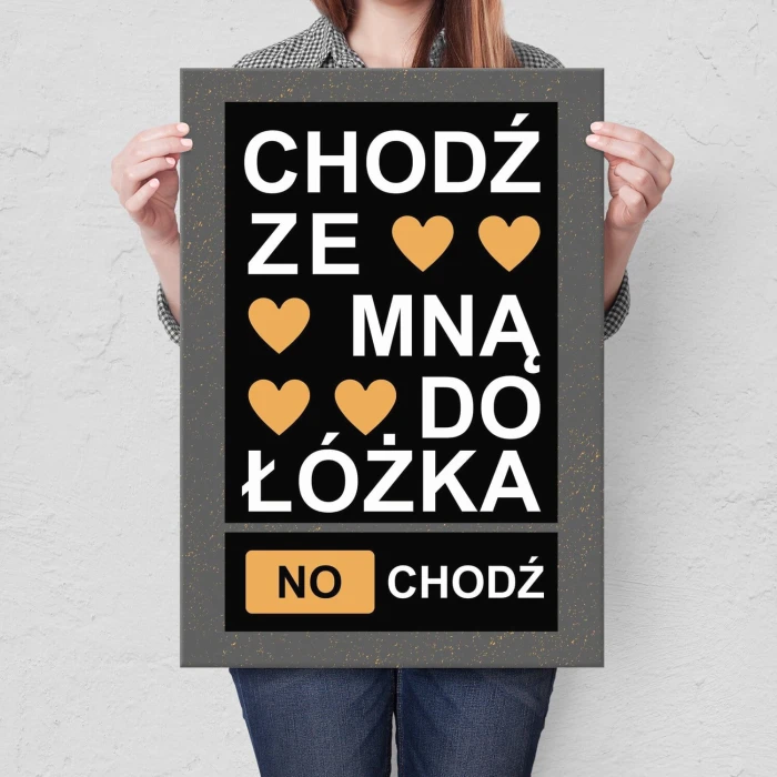 Poster metal chodź z mną do łóżka gift
