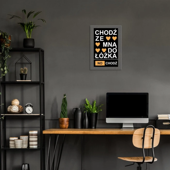 Poster metal chodź z mną do łóżka gift