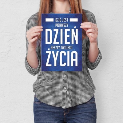 Plakat metalowy Pierwszy dzień Prezent