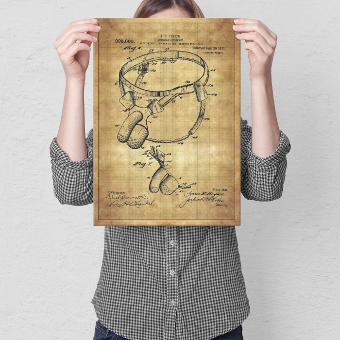 Poster metal patent pas cnoty gift