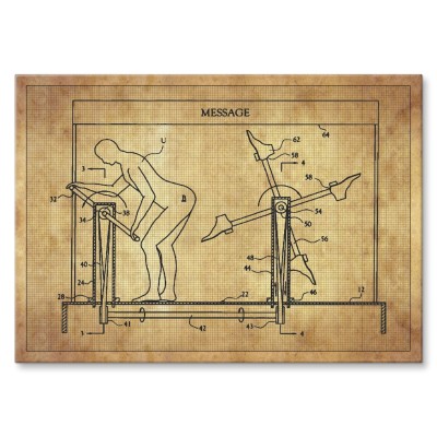Poster metal patent masażer gift