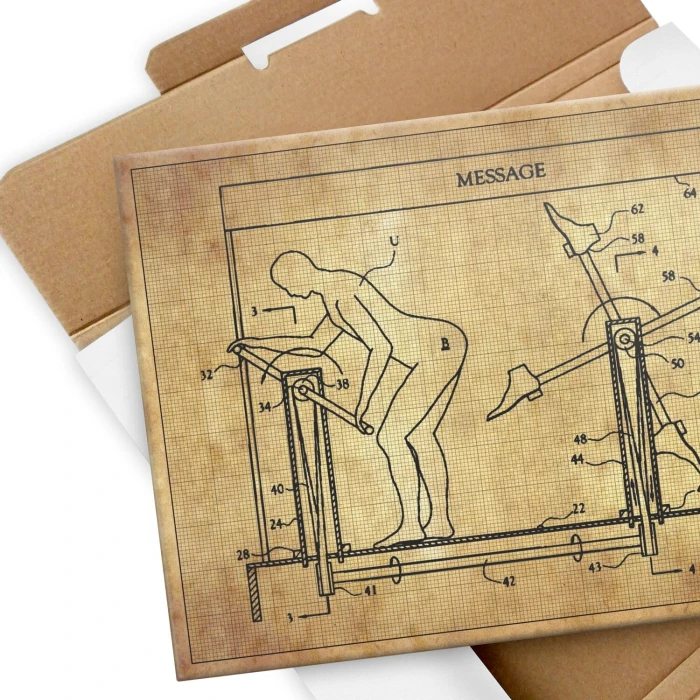Poster metal patent masażer gift