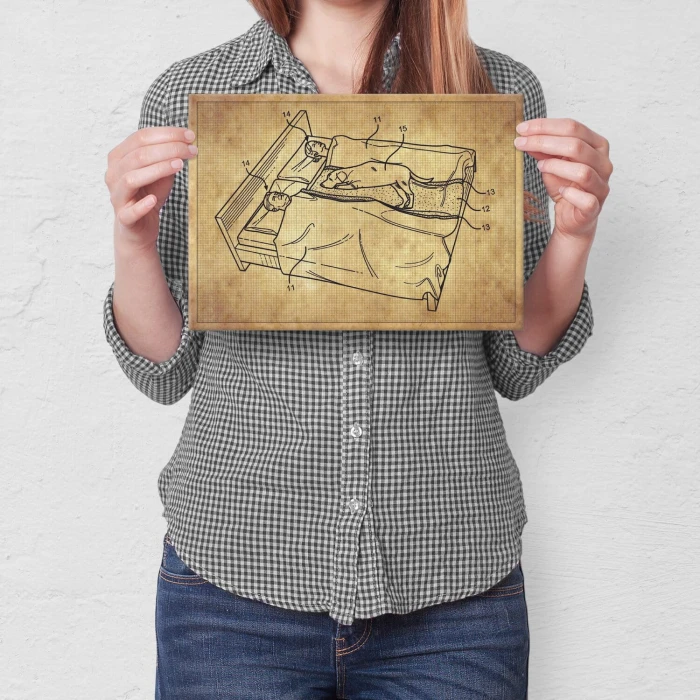 Poster metal patent legowisko gift