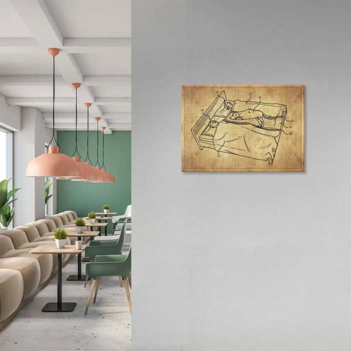 Poster metal patent legowisko gift