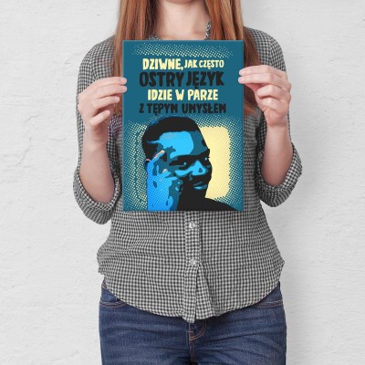 Plakat metalowy ostry język Prezent