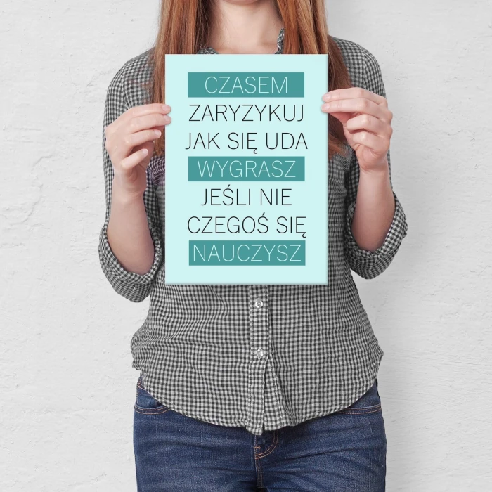 Plakat metalowy czasem zaryzykuj Prezent