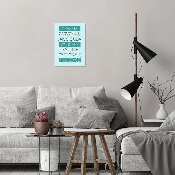 Plakat metalowy czasem zaryzykuj Prezent