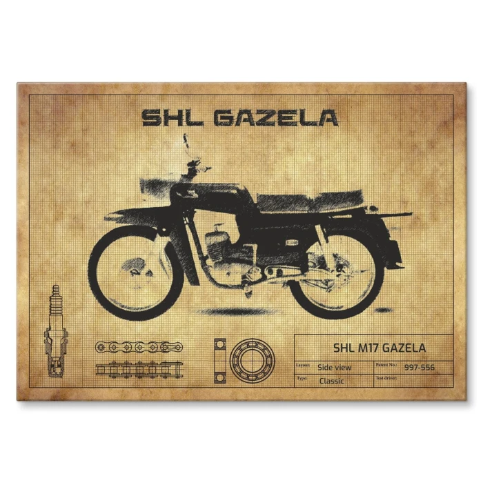 Plakat metalowy SHL Gazela Prezent