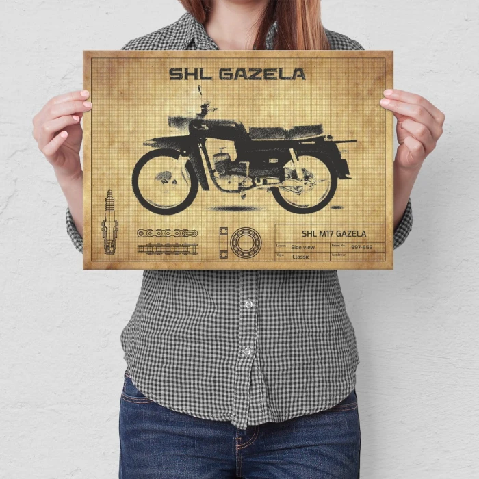 Plakat metalowy SHL Gazela Prezent
