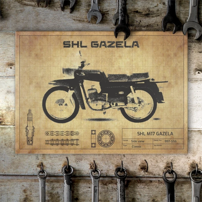 Plakat metalowy SHL Gazela Prezent