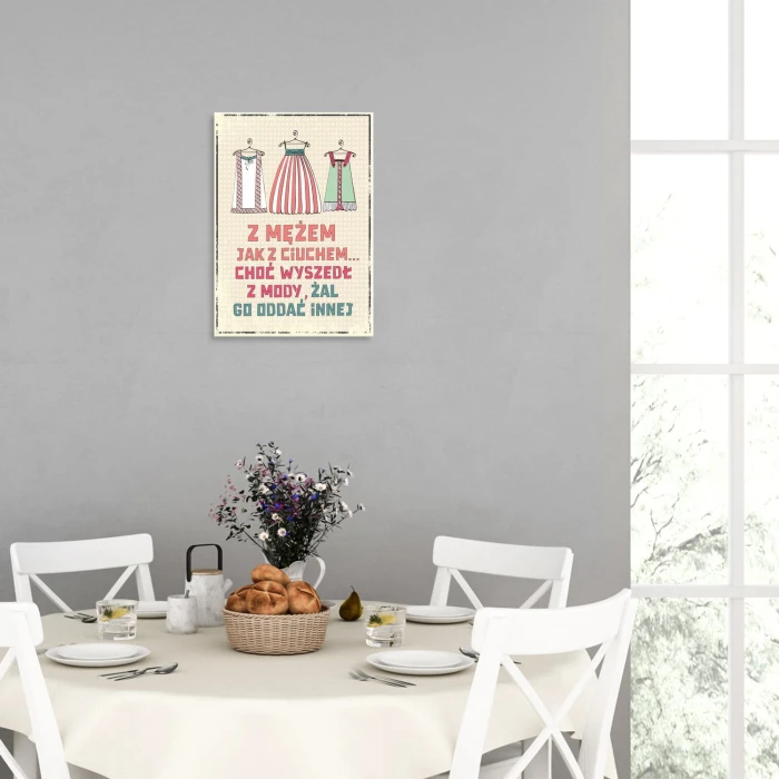 Poster metal z mężem jak z ciuchem gift