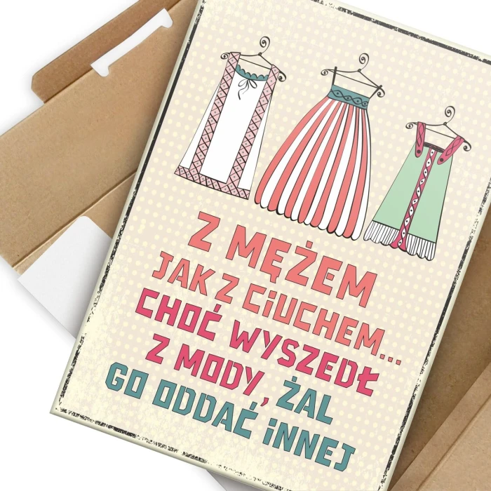 Poster metal z mężem jak z ciuchem gift